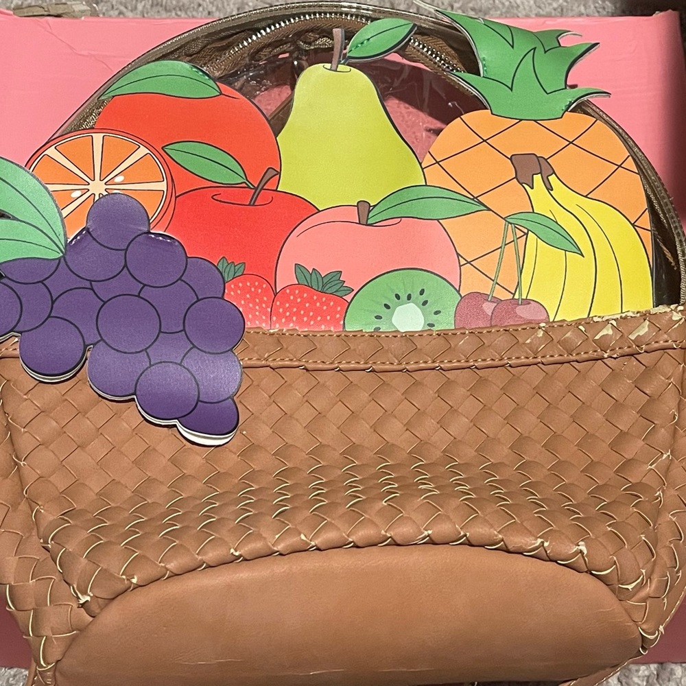 Sugar Thrillz Woven Tote in Tan and Gold Accents